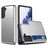Mobigear Card Samsung Galaxy S21 Hoesje Hardcase Backcover Shockproof met Pasjeshouder - Zilver