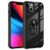 Mobigear Crystal Ring iPhone 14 Hoesje Hardcase Backcover met Ringhouder - Transparant / Zwart