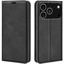 Mobigear Retro Slim iPhone 17 Pro Hoesje Bookcase Portemonnee - Zwart