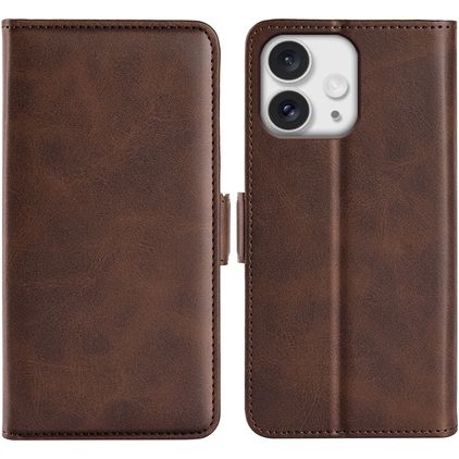 Mobigear Slim Magnet iPhone 16 Pro Hoesje Bookcase Portemonnee - Bruin