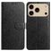 Mobigear Flowers iPhone 17 Pro Max Hoesje Bookcase Portemonnee - Zwart