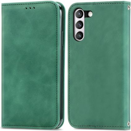 Mobigear Retro Slim Samsung Galaxy S21 FE Hoesje Bookcase Portemonnee - Groen