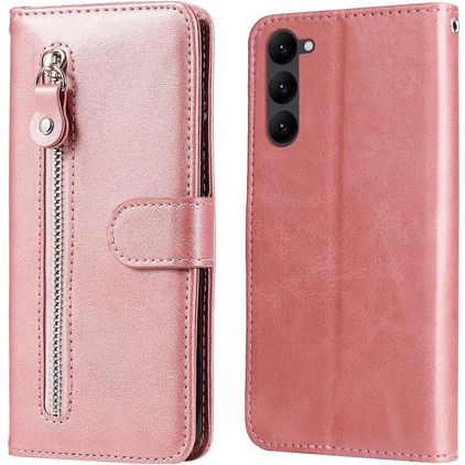 Mobigear Zipper Samsung Galaxy S23 Hoesje Bookcase Portemonnee - Roségoud