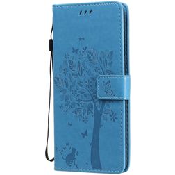 Mobigear Tree LG V60 ThinQ Hoesje Bookcase Portemonnee - Blauw