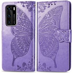 Mobigear Butterfly Huawei P40 Hoesje Bookcase Portemonnee - Paars