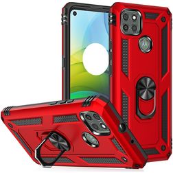 Mobigear Armor Ring Motorola Moto G9 Power Hoesje Hardcase Backcover Shockproof met Ringhouder - Rood