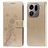 Mobigear Flowers OPPO Find X9 Pro Hoesje Bookcase Portemonnee - Goud
