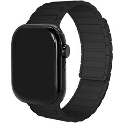 Mobilize Magnetic Siliconen Apple Watch Bandje Magneetsluiting - 42/41/40/38 mm - Zwart