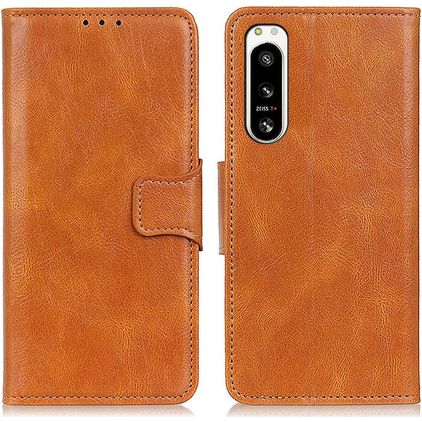 Mobigear Classy Sony Xperia 5 IV Hoesje Bookcase Portemonnee - Cognac