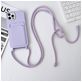 Mobigear Lanyard Card iPhone 15 Pro Max Siliconen Hoesje met koord en Pasjeshouder - Paars