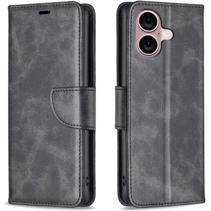 Mobigear Excellent iPhone 16 Plus Hoesje Bookcase Portemonnee - Zwart