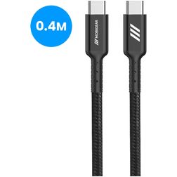 Mobigear Nylon USB-C naar USB-C Kabel 0.4 Meter - Zwart