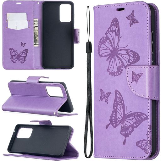 Mobigear Butterfly Samsung Galaxy A52s 5G Hoesje Bookcase Portemonnee - Paars