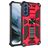 Mobigear Armor Stand Samsung Galaxy S21 FE Hoesje Hardcase Backcover Shockproof met Standaard - Rood