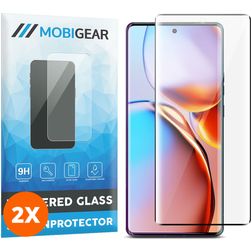 Mobigear Premium Motorola Edge 40 Pro Glazen Screenprotector - Case Friendly - Zwart (2-Pack)