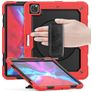 Mobigear SureGrip Xtreme iPad Air 13 Inch (2024) Hoes Hard Kunststof,Siliconen Backcover + Stylus Houder + Schouderband + Standaard - Rood