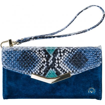 Mobilize Gelly Velvet iPhone X Hoesje Uitneembare 2in1 Clutch - Royal Blue Snake