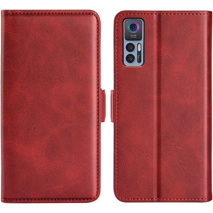 Mobigear Slim Magnet TCL 30 Plus Hoesje Bookcase Portemonnee - Rood