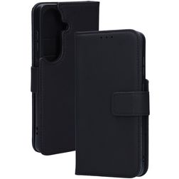 Mobiparts Wallet Samsung Galaxy S26 MagSafe Hoesje Echt Leer Bookcase Portemonnee - Zwart