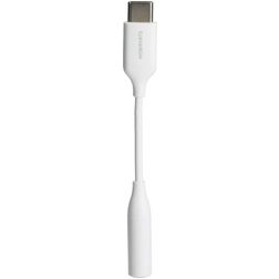 Mobiparts USB-C naar AUX 3 / 5 mm Kabel 0,1 m - Wit