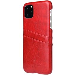 Fierre Shann Premium Card iPhone 11 Hoesje Backcover met Pasjeshouder - Rood