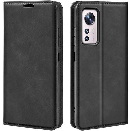 Mobigear Retro Slim Xiaomi 12 Pro Hoesje Bookcase Portemonnee - Zwart