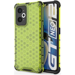 Mobigear Honeycomb Realme GT2 Hoesje Hardcase Backcover Shockproof - Groen