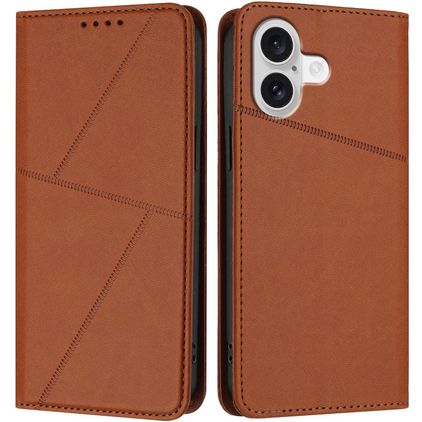 Mobigear Frosted Flip iPhone 17 Hoesje Bookcase Portemonnee - Bruin