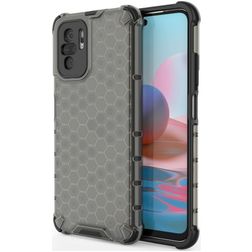 Mobigear Honeycomb Xiaomi Redmi Note 10S Hoesje Hardcase Backcover Shockproof - Zwart
