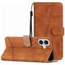 Mobigear Stitch iPhone 17 Hoesje Bookcase Portemonnee - Bruin