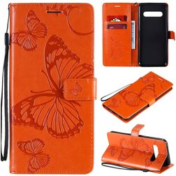 Mobigear Butterfly LG V60 ThinQ Hoesje Bookcase Portemonnee - Oranje