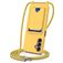 Mobigear Lanyard Card Samsung Galaxy A16 Siliconen Hoesje met koord en Pasjeshouder - Geel