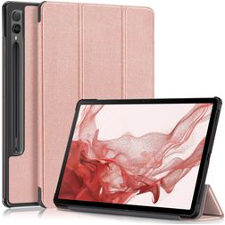 Mobigear Tri-Fold Samsung Galaxy Tab S9 Plus Hoes Bookcase + Stylus Houder - Roségoud