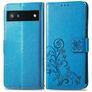 Mobigear Clover Google Pixel 6a Hoesje Bookcase Portemonnee - Blauw