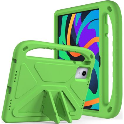 Mobigear AeroArmor Lenovo Tab P12 Kinder Tablethoes met Handvat + Stylus Houder - Groen