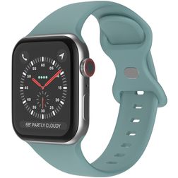 Mobigear Sport Dual Siliconen Apple Watch Bandje Druksluiting - 49/46/45/44 mm - Pastelgroen