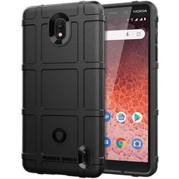 Mobigear Rugged Shield Nokia 1 Plus Hoesje Flexibel TPU Backcover Shockproof - Zwart