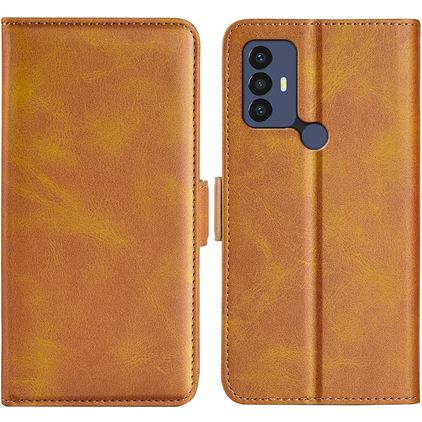Mobigear Slim Magnet TCL 305 Hoesje Bookcase Portemonnee - Cognac