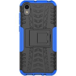 Mobigear Tire HONOR 8S Hoesje Hardcase Backcover Shockproof met Standaard - Zwart / Blauw