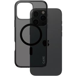 CARE by PanzerGlass Smokey iPhone 16 Pro Max MagSafe Hoesje Hardcase Backcover - Transparant / Zwart