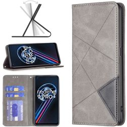 Mobigear Rhombus Slim Realme 9 Pro Plus Hoesje Bookcase - Grijs