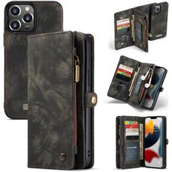 Caseme 008 iPhone 13 Pro Max Hoesje Uitneembare 2in1 Bookcase Portemonnee - Zwart