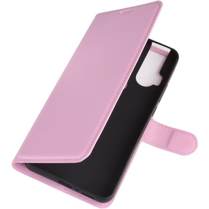 Mobigear Classic Motorola One Hyper Hoesje Bookcase Portemonnee - Roze