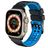 Mobigear Aero Armor Siliconen Apple Watch Bandje Gespsluiting - 49/46/45/44 mm - Zwart / Blauw