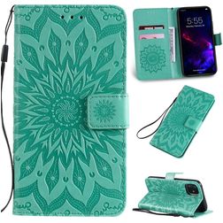 Mobigear Sunflower iPhone 11 Hoesje Bookcase Portemonnee - Turquoise