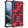 Mobigear Armor Stand Samsung Galaxy S21 FE Hoesje Hardcase Backcover Shockproof met Standaard - Rood
