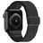 Mobigear W Texture Nylon Apple Watch Bandje Elastische band - 42/41/40/38 mm - Zwart