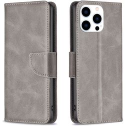 Mobigear Excellent iPhone 16 Pro Max Hoesje Bookcase Portemonnee - Grijs