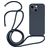 Mobigear Lanyard iPhone 14 Plus Siliconen Hoesje met koord - Donkerblauw