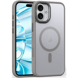 Mobigear Shockproof iPhone 16 MagSafe Hoesje Hardcase Backcover - Grijs Mobigear Shockproof iPhone 16 MagSafe Hoesje Hardcase Backcover - Grijs